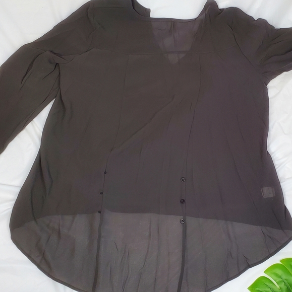 Grey Chic High-Low long-sleeved boho blouse - Picture 9 of 11